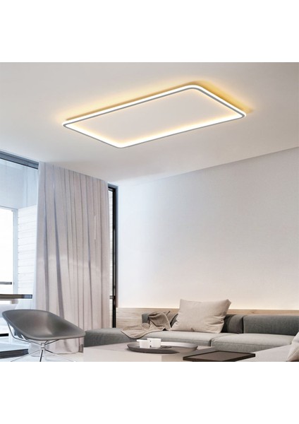 CL54103 Antrasit Kumandalı,Dimli,3 Işık Rengi,90X60CM Dikdörtgen, LED Tavan Lambası,Avize,Modern Aydınlatma