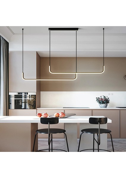 CL80015 Siyah Çift Yay 80CM LED Lamba,yay Sarkıt Avize,modern Aydınlatma,3000K modelleri