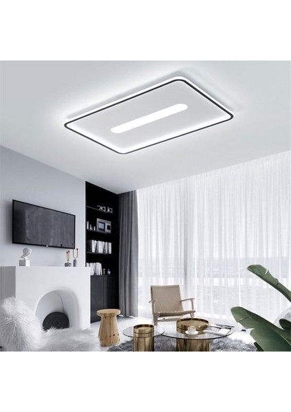 CL54103-L Siyah 90X60CM Dikdörtgen Içi Dörtgen LED Tavan Lambası,avize,modern Aydınlatma,3000K