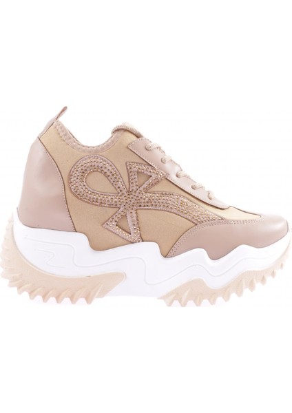 Z3 23Y Kadin Mega Kalin Taban Silver Taşli Sneakers Ayakkabi