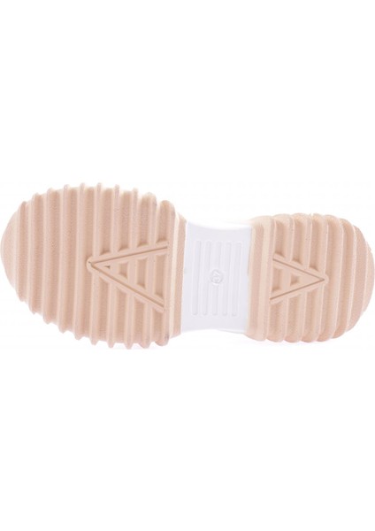 Z94 23Y Kadin Mega Kalin Taban Simli Ip Detayli Sneakers Ayakkabi