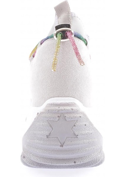 Z94 23Y Kadin Mega Kalin Taban Simli Ip Detayli Sneakers Ayakkabi