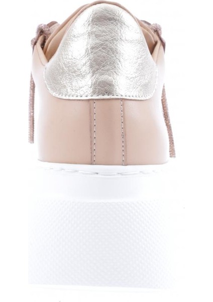 ES854-23Y Kadin Kalin Taban Silver Taş Bağcikli Sneakers Ayakkabi