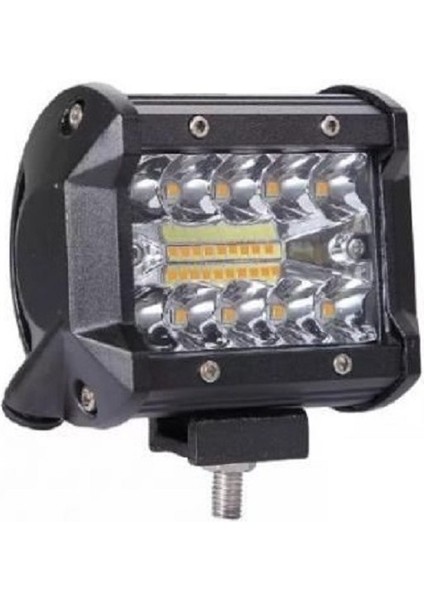 Beyaz Sarı LED Çakarlı Off Road Sis Farı Çalışma Lambası 18 LED 12-24V