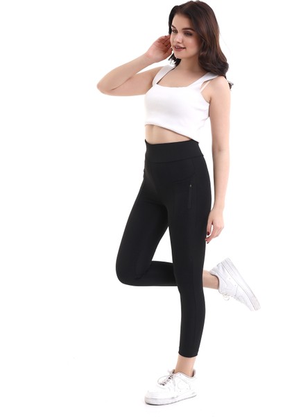 Kadın Fit Gösteren Toparlayıcı Yüksek Bel Scuba Tayt