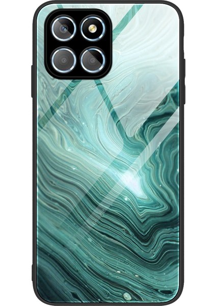 Onur Için X8 5g Mermer Desen Baskı Telefon Kılıfı Yumuşak Tpu Tampon Şok Geçirmez Temperli Cam Arka Kapak (Yurt Dışından)