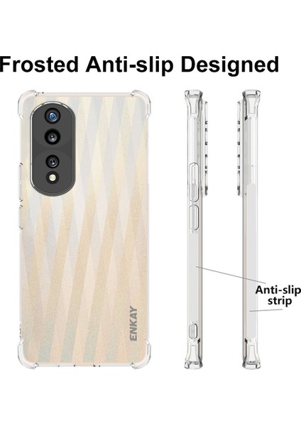 Enkay Hat Prens Tpu Honor 80 Pro 5g Için Telefon Kılıfı, Kalınlaştırılmış Köşeler Şok Geçirmez Anti-Slip Strip Kenar Net Telefon Kapağı (Yurt Dışından)