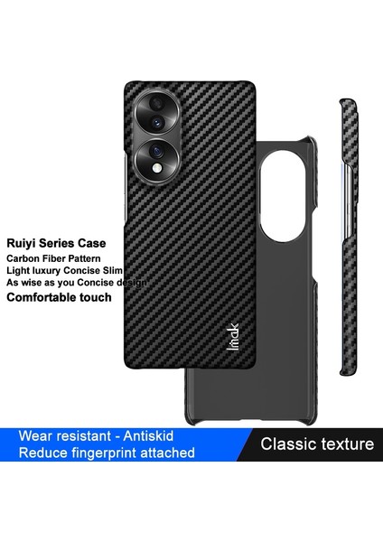 Imak Ruıyı Serisi Karbon Fiber Doku Telefon Kılıfı Honor 70 5g, Anti-Slatch Pu Deri Kaplamalı Pc Arka Kapak (Yurt Dışından)