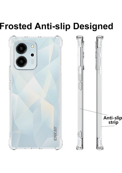 Enkay Hat Prensi Onur Için Prens 80 Se 5g Slip Anti-Slip Strip Edge Net Telefon Kapağı Kalınlaştırılmış Köşeler Şeffaf Tpu Telefon Kılıfı (Yurt Dışından)