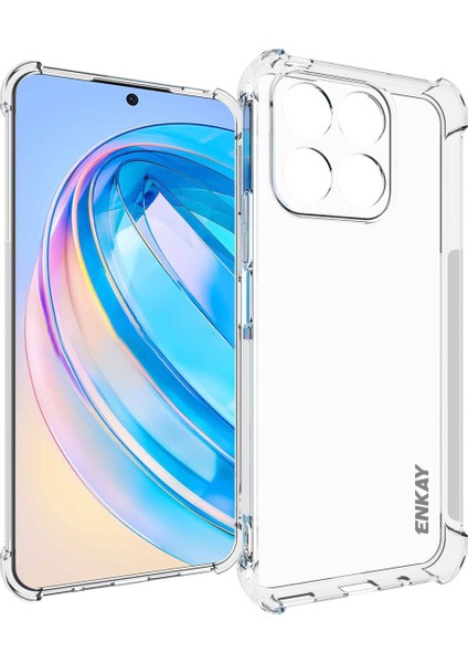 Enkay Hat Prensi Honor X8A 4g Şok Geçirmez Şeffaf Telefon Kapak Anti-Slip Strip Edge Tpu Kılıfı (Yurt Dışından)