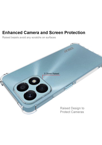 Enkay Hat Prensi Honor X8A 4g Şok Geçirmez Şeffaf Telefon Kapak Anti-Slip Strip Edge Tpu Kılıfı (Yurt Dışından) modelleri