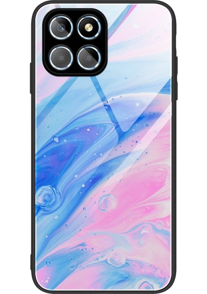 Onur Için X8 5g Mermer Desen Baskı Telefon Kılıfı Yumuşak Tpu Tampon Şok Geçirmez Temperli Cam Arka Kapak (Yurt Dışından)