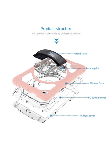 iPad Mini 4/ 5 Tablet Bilgisayar Koruyucu Kılıf iPad Koruyucu Kılıf Düşmeye Karşı Koruma Pc+Silikon Üçü Bir Arada Üç Geçirmez (Yurt Dışından)