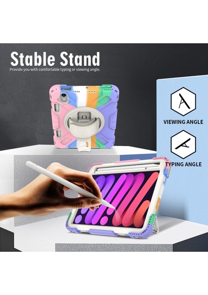 ipad Mini6 Renkli Silikon Damla Geçirmez Tablet Kılıfı Kalem Yuvası ile Apple Tablet Kılıfı (Yurt Dışından) fırsatları