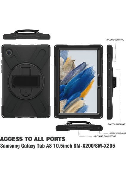 Samsung A8 10. 5 Inç Samsung SM-X20 5c Omuz Askısı Deri Kılıf X200 Düşmeye Dayanıklı Tablet Pc Kılıfı (Yurt Dışından) fiyatları