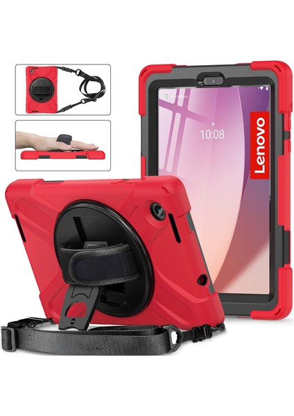 Lenovo Tab M8 4. NESIL(TB-300FU) El Desteği Deri Kılıf Dönen Tablet Koruyucu Kılıf (Yurt Dışından)