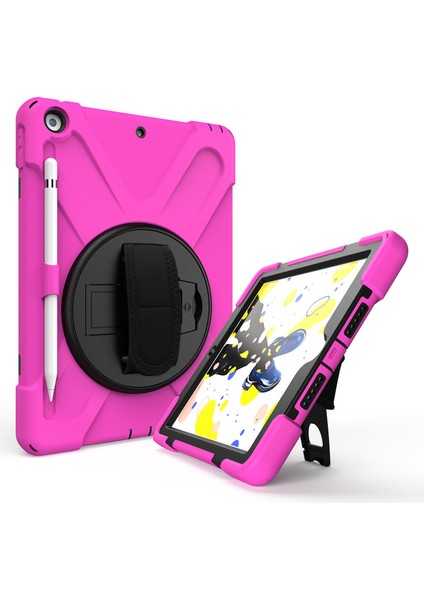 Kalem Yuvalı iPad 10.2 Tablet Kılıfı El Döner Standı Ipad7/8 Renkli Kılıf (Yurt Dışından)
