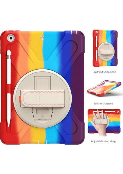 Kalem Yuvalı iPad 10.2 Tablet Kılıfı El Döner Standı Ipad7/8 Renkli Kılıf (Yurt Dışından)