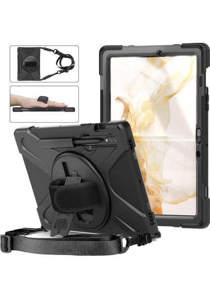 Samsung 2022 Tab S8 Deri Çanta X700/X706 Tablet Kılıfı S7 Deri Çanta T870 Dirsek 11 Inç Koruyucu Kılıf (Yurt Dışından)