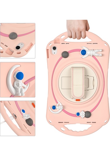 ipad 10.9 2022 Apple 10. Nesil 360 Derece Pikap Astronot Silikon Tablet Pc Koruyucu Kılıf Braketi Koruyucu Kılıf (Yurt Dışından)