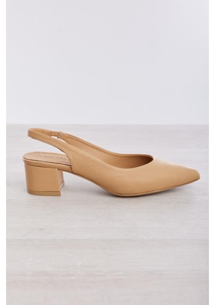 Kısa Topuk Hakiki Deri Kadın Topuklu Ayakkabı