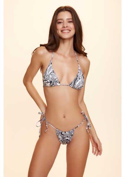 No Gossip Aqua Üçgen Bikini Tek Üst Ebruli 229104-D