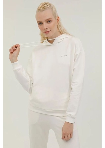 Basic Hoodie 2pr Ekru Kadın Sweatshirt W-SN80