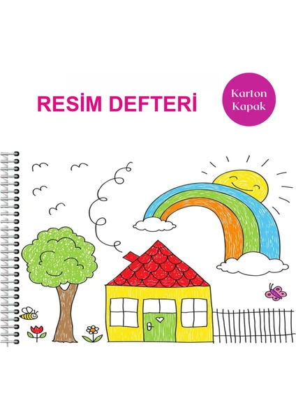 6 Adet Küçük Resim Defteri, Spiralli Resim Defteri, 15 Yaprak Spiralli, Resim Defteri Ölçü:17*25