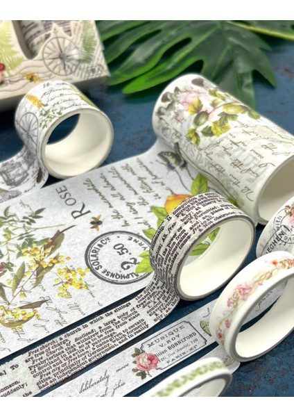 Soft Bahar Temalı 6'lı Washi Bant Set Washi Tape Bullet Journal Scrapbook