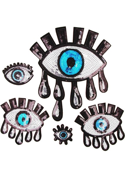 5pcs Gözler Şekilli Payetler Yama Aplike Kumaş Rozeti Dikiş El Sanatları Dekoru (Yurt Dışından) fiyatları
