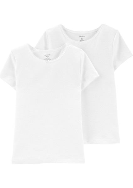 Kız Çocuk Atlet Set 2'li Paket Beyaz