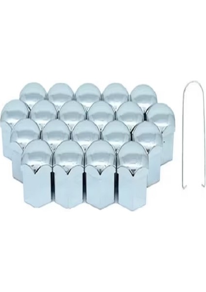 Bijon Kapağı 19 mm Krom 20'li Set