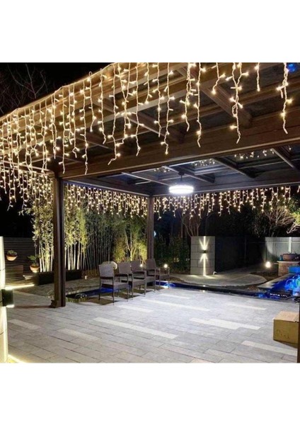 Saçak Perde LED Işık 16 Dallı Saçak LED Işık 4 Metre Gün Işığı Düğün Kına Nişan Dekor Işıkları