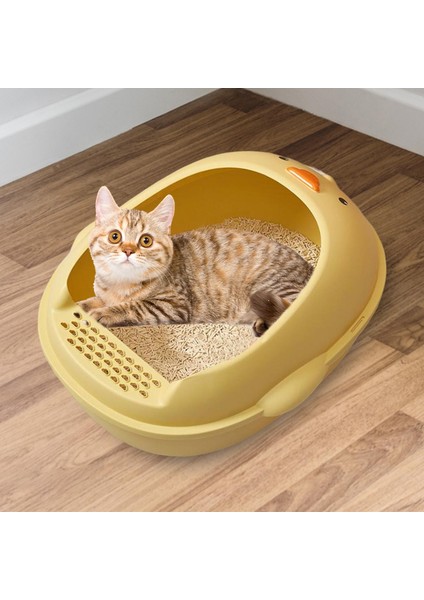 Yüksek Taraflı Kedi Çöp Kutusu Lazımlık Tuvalet Kedi Küçük Hayvanlar Için Sarı (Yurt Dışından)