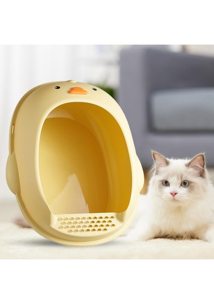 Yüksek Taraflı Kedi Çöp Kutusu Lazımlık Tuvalet Kedi Küçük Hayvanlar Için Sarı (Yurt Dışından)