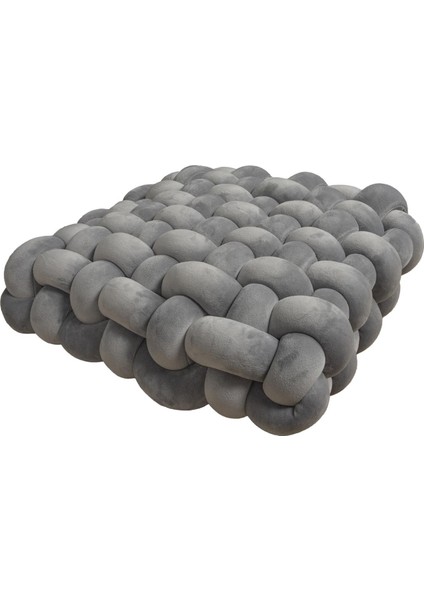 Düğüm Yastığı Büyük Dekoratif Atma Yastığı Gri (Yurt Dışından)