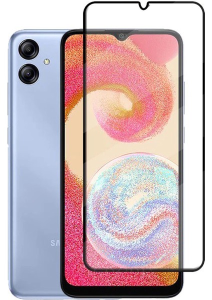 Samsung Galaxy A04E Tam Kaplayan Çerçeveli Tempered Ekran Koruyucu - Siyah AL3276