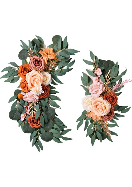 Düğün Kemeri Çiçekler El Yapımı Yeşil Yapraklar Çiçek Swag Fondrop Centerpiece Style F (Yurt Dışından)