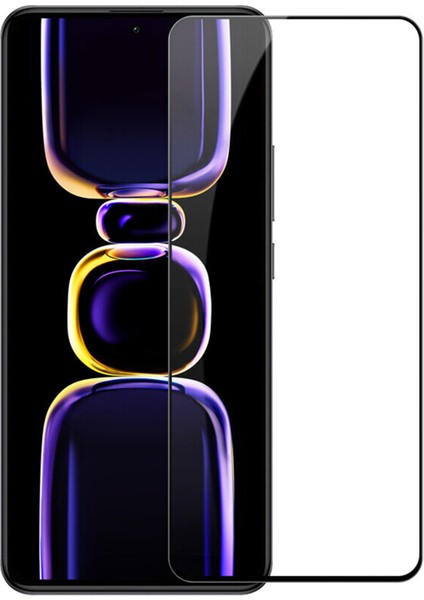 Xiaomi Redmi K60/K60 Pro Tam Kaplayan Çerçeveli Tempered Ekran Koruyucu - Siyah AL3276