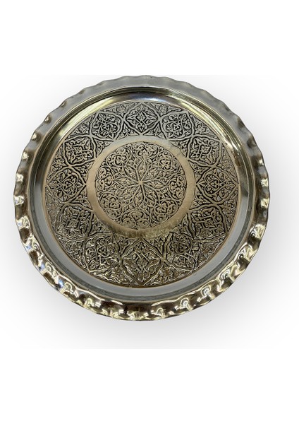 Kalaylı Işlemeli Çirtikli Bakır Tepsi 24 cm fiyatları