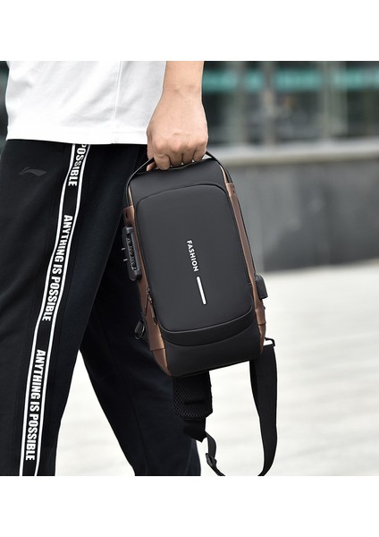 Erkek Omuz USB Şarj Portu Göğüs Çantası (Yurt Dışından) fiyatları