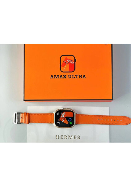 Watch 8 Amax Ultra 49MM Uyumlu Çift Kordon Kilitli Vidalı Deri Kordonlu