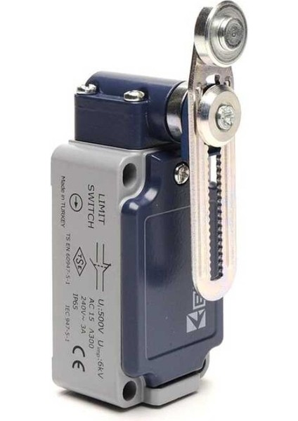 L52K13MEM122 L52 Metal Gövde 18 mm Metal Ayarlanabilir Kollu Makara Ani Hareketli 1no+1nc Sınır Şalter