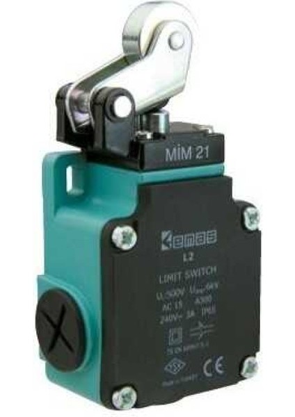 L2K13MIM211 L2 Metal Gövde 22 mm Metal Makaralı Manivela Ani Hareketli 1no+1nc Sınır Şalter