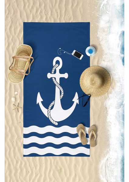 Anchor Dijital Baskılı 75X150 cm Plaj Havlusu