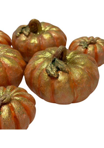 Polyester Alçı Dekoratif Biblo 6'lı Halloween Bal Kabağı modelleri