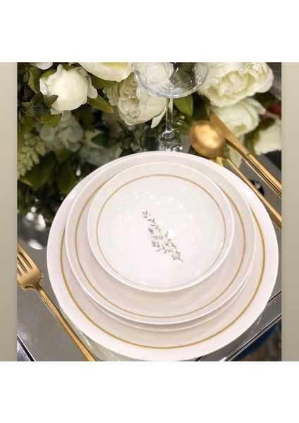 Lavander Desing 24 Parça Bone China Yemek Takımı