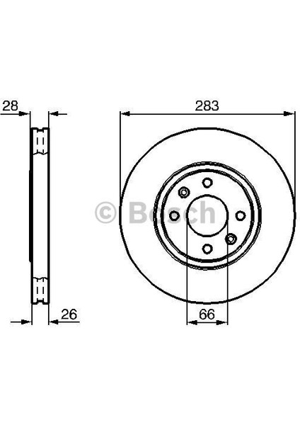 (BOSCH0986478831)ON Fren Dısk Aynası Xantıa P406 XU10J4R / EW10J4 (2.0 16V) 2.2hdı 16V ES9J4S (3.0 V6 24V) / (95 ) Hava Sogutmalı