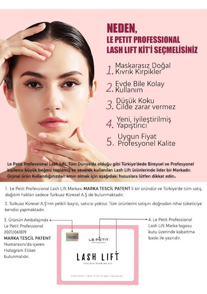 Le Petit Kirpik Lifting Seti, Lash Lift Full Set, Kaş&kirpik Perma Seti ve Kaş Şekillendirici,sabitleyici Wax