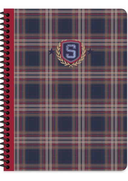 16.5X22.5 Kareli Defter School - Bordo